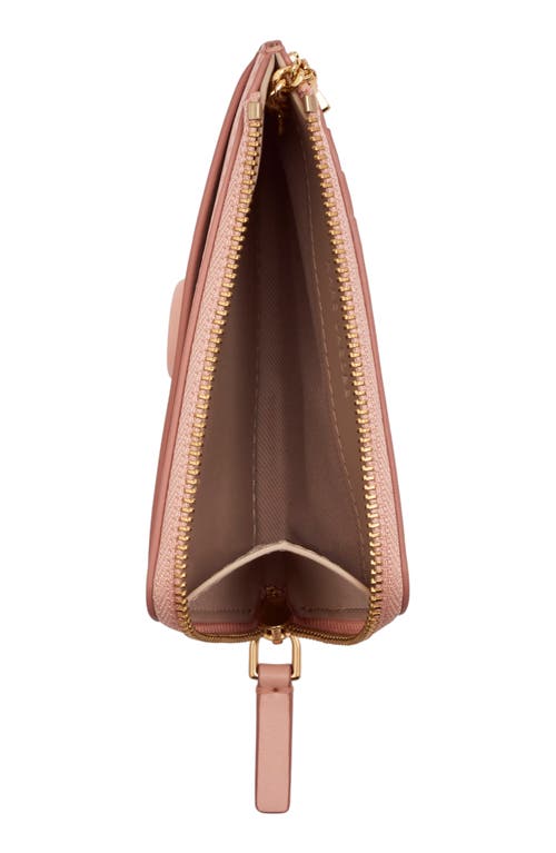 Marc Jacobs The Top Zip Multi Leather Card Holder In Rose