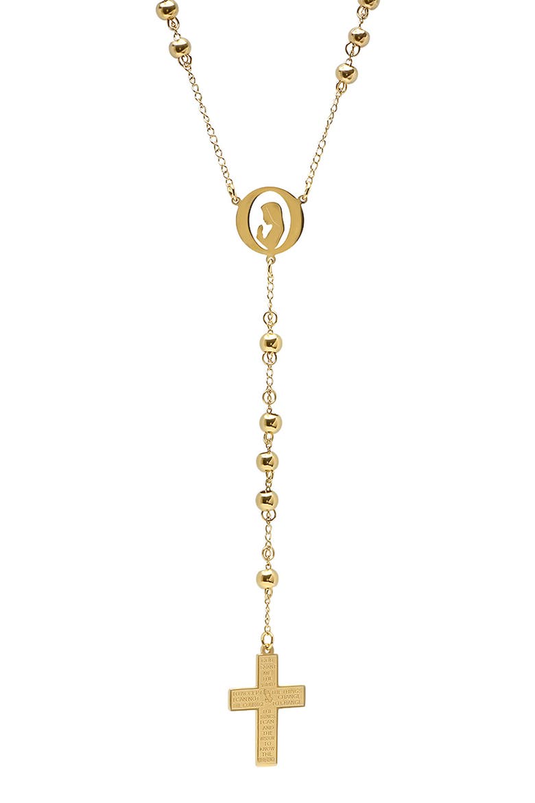 Serenity Rosary Drop Necklace, Main, color, GOLD