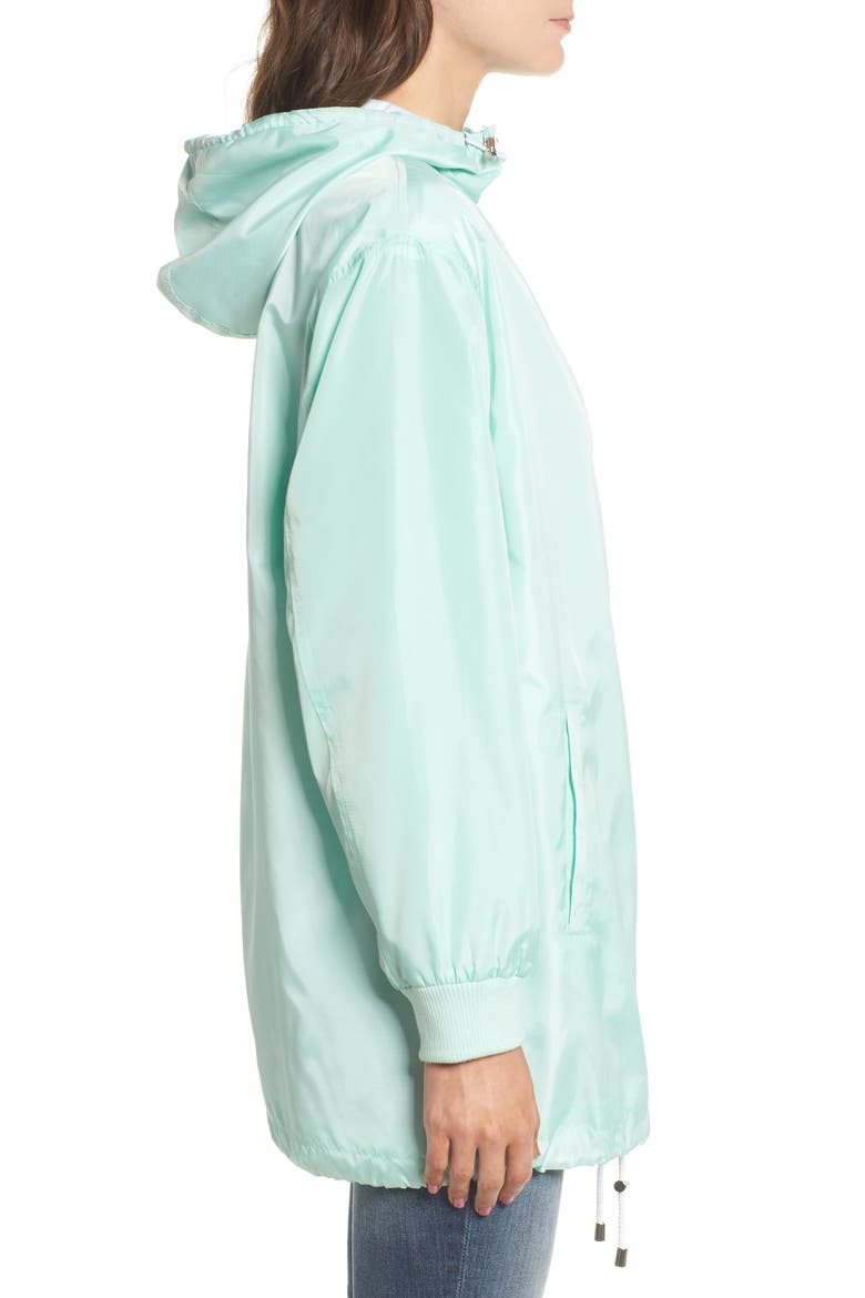 Longline Hooded Windbreaker, Alternate, color, GREEN LILY