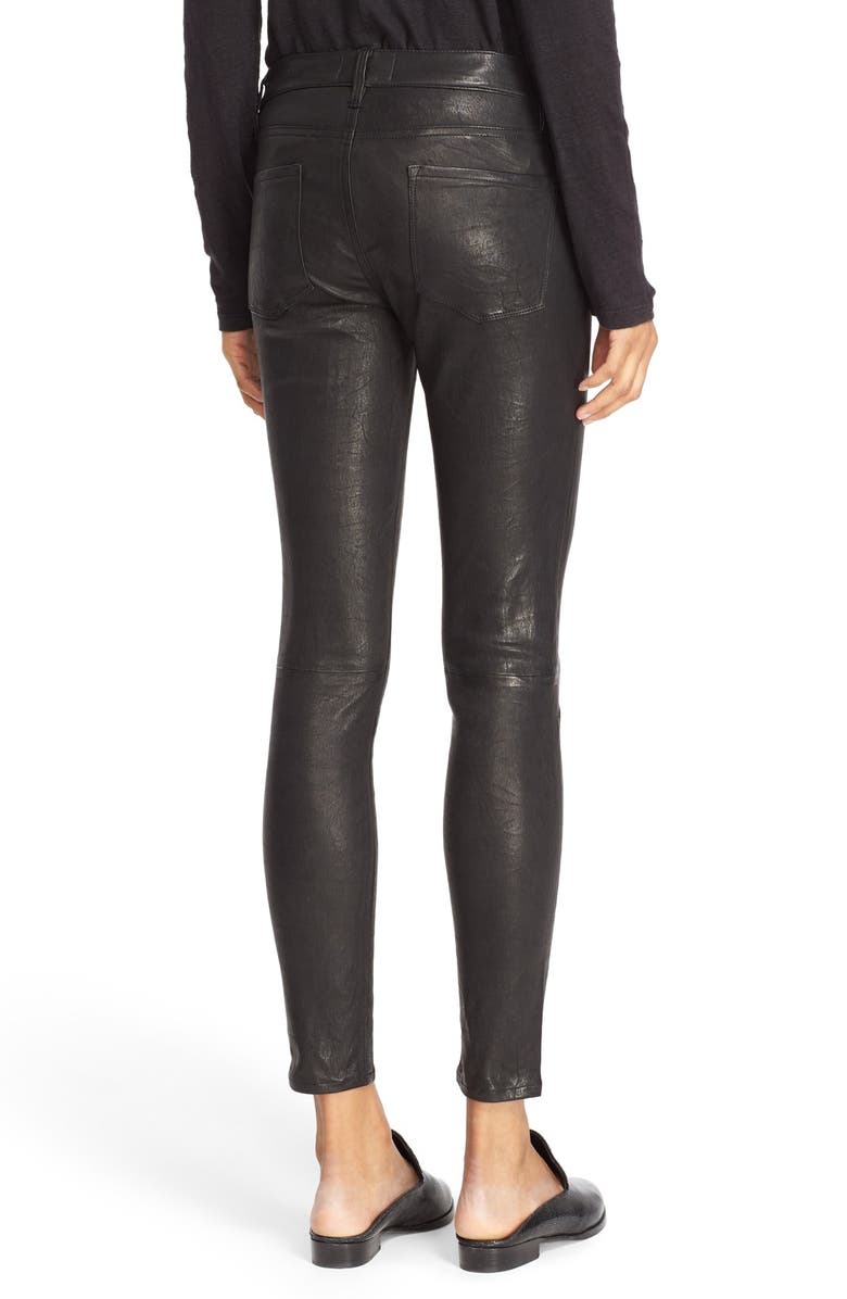 FRAME 'Le Skinny' Lambskin Leather Pants, Alternate, color,
