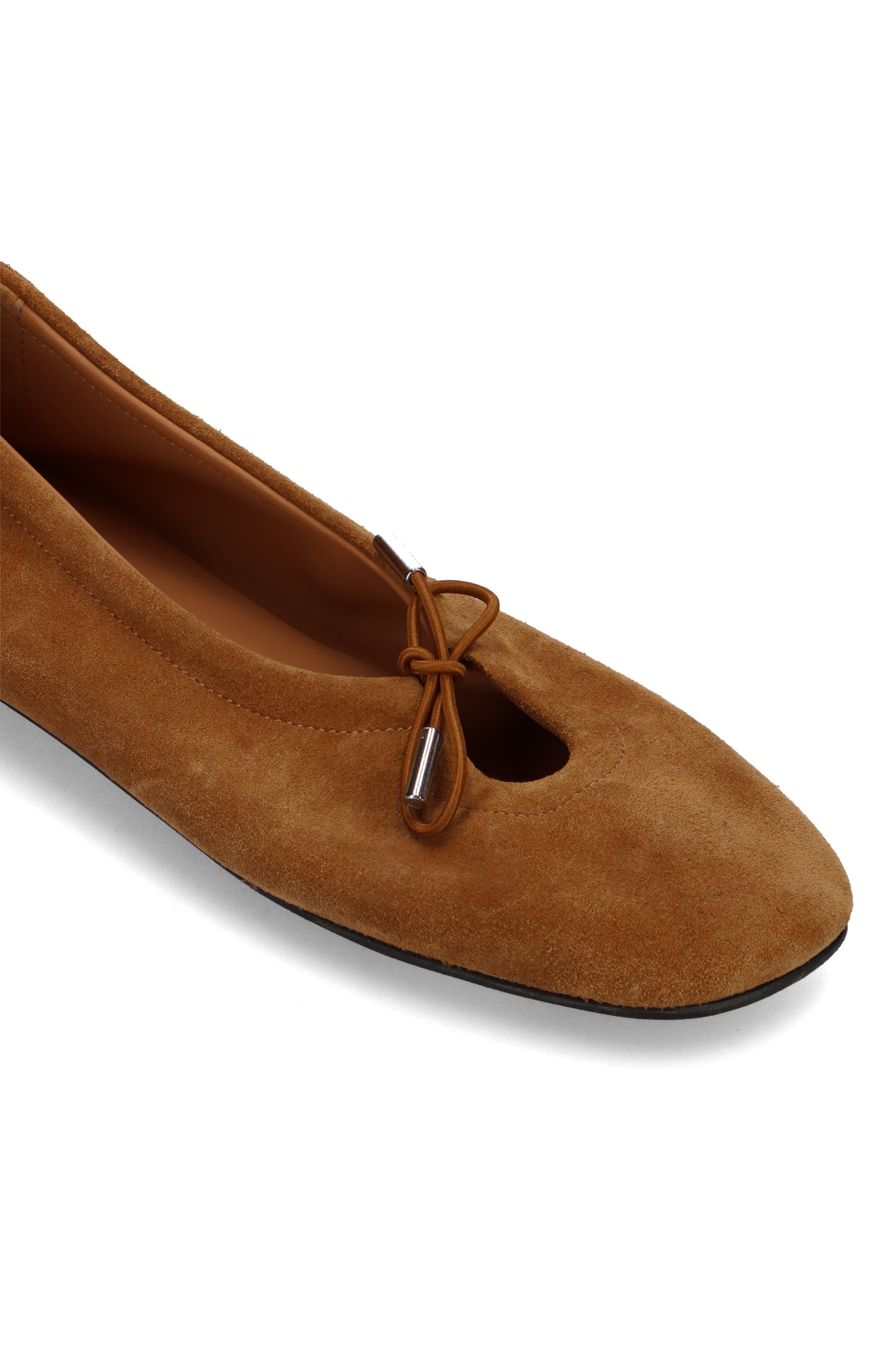 Rosalind Leather Ballet Flat, Alternate, color, SUEDE TAN