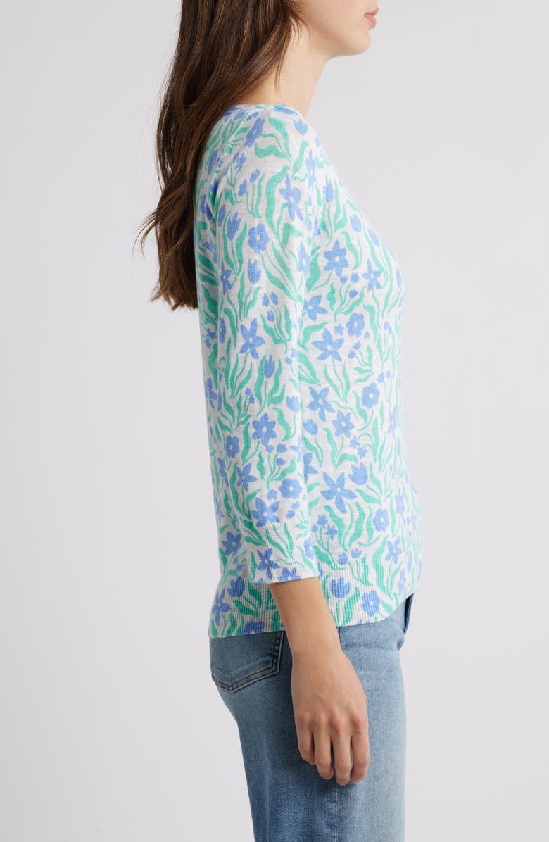 Hatley Floral Envelope Neck Sweater, Alternate, color, 