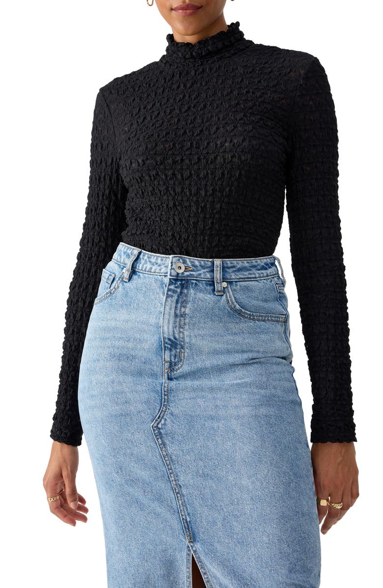 Sanctuary Lace Mock Neck Top, Main, color,