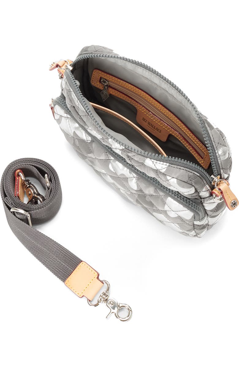 MZ Wallace Small Metro Quilted Nylon Camera Bag, Alternate, color, Silver Metallic Camo