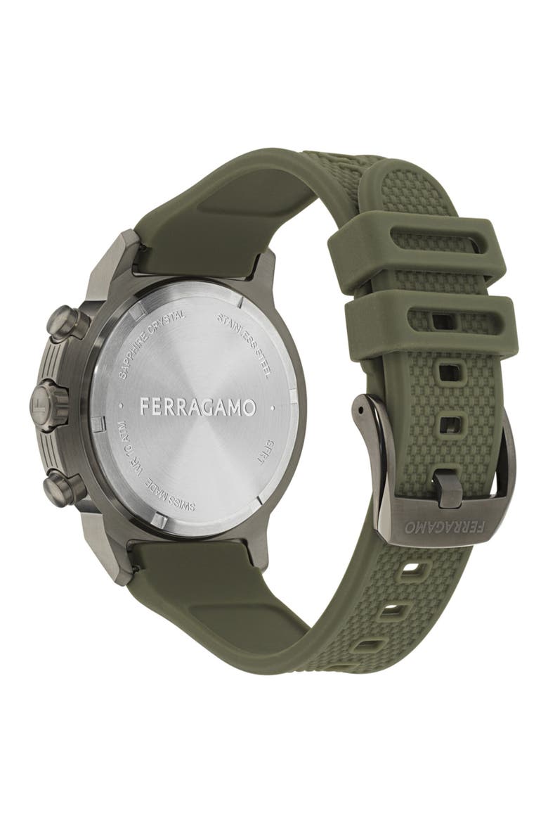 Sport Chrono Silicone Strap Watch, Alternate, color, GUNMETAL GREY