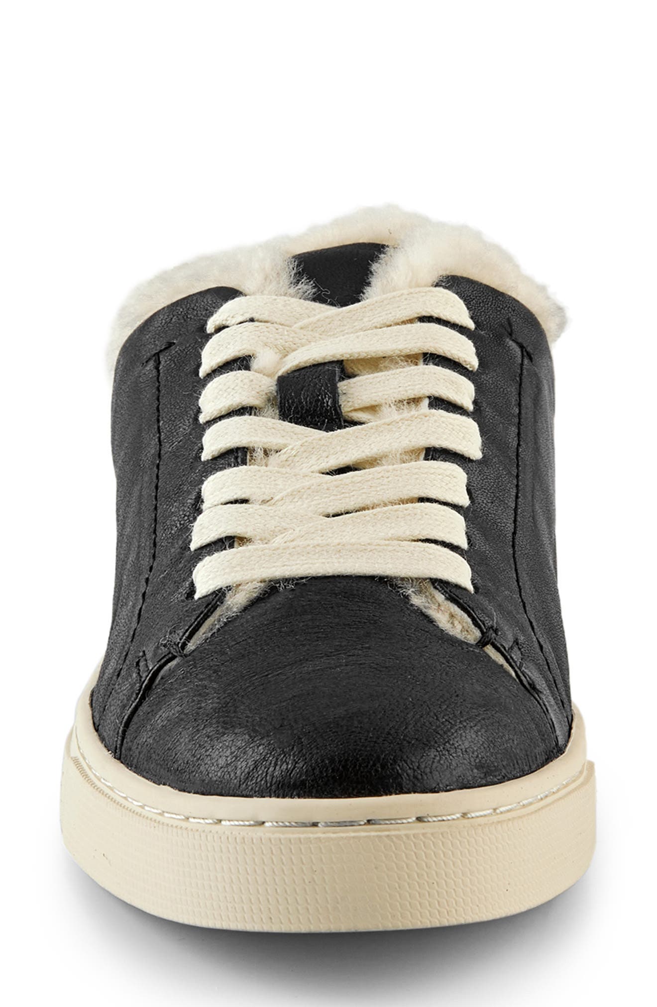 Ivy Genuine Shearling Sneaker Mule, Alternate, color, BLACK