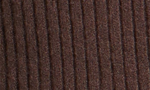 Open Edit Ribbed Crewneck Cardigan In Brown
