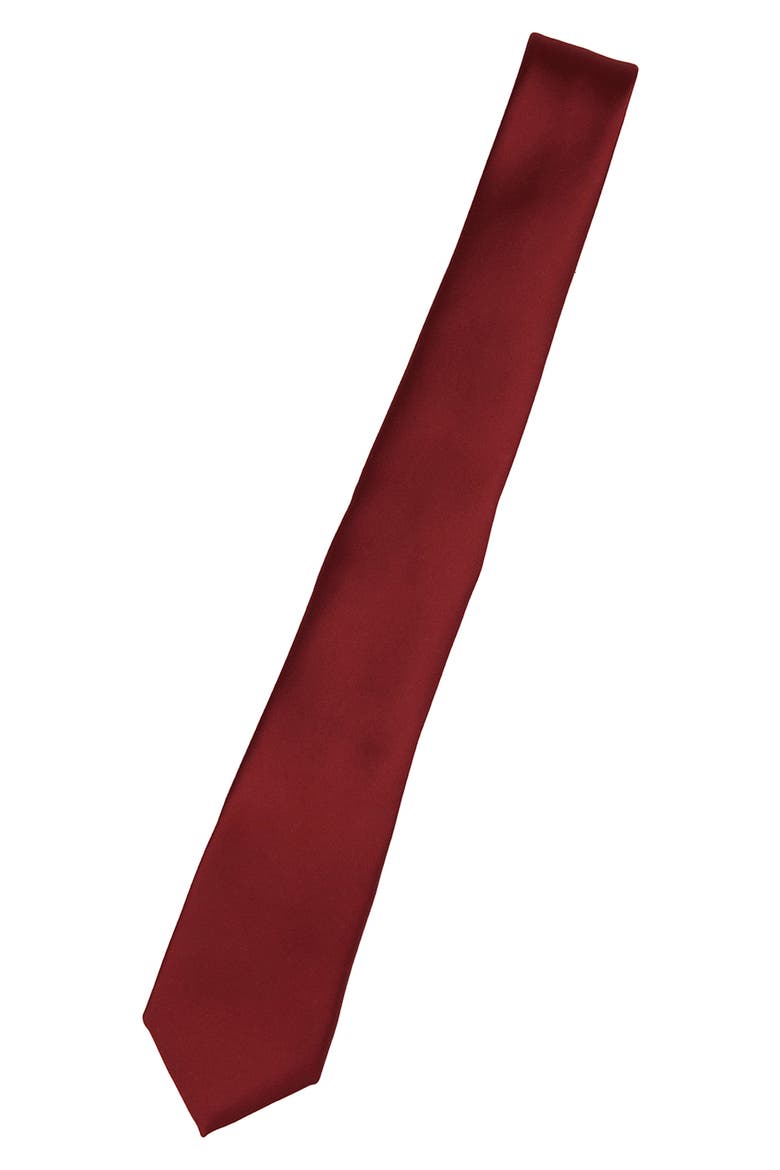 Solid Satin Tie, Alternate, color, RED VELVET