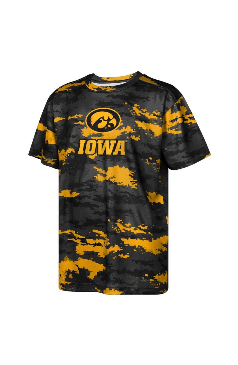 Outerstuff Youth Black Iowa Hawkeyes Scrimmage Sublimated T-Shirt, Alternate, color, Black