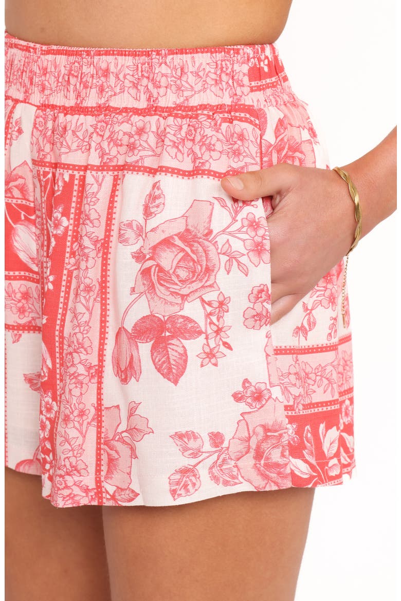 Clarke Floral Shorts, Alternate, color, ROSE TILE