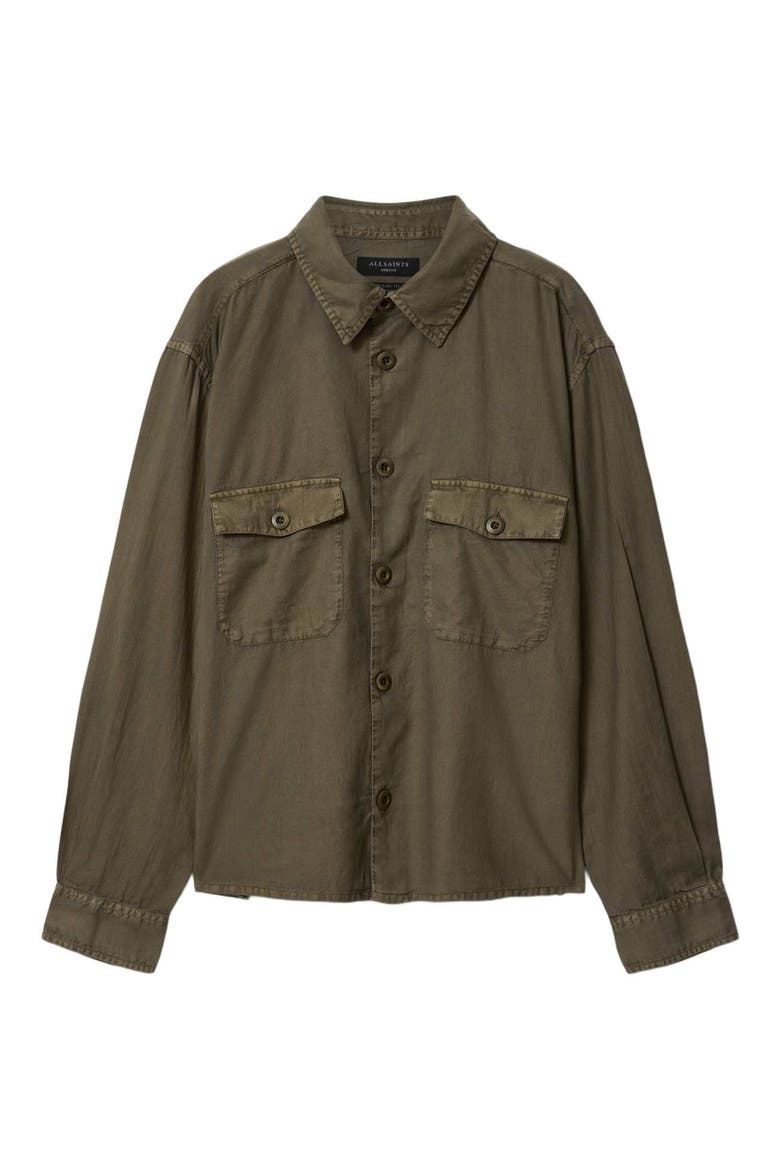 Strand Button-Up Shirt, Alternate, color, MANGROVE GREEN