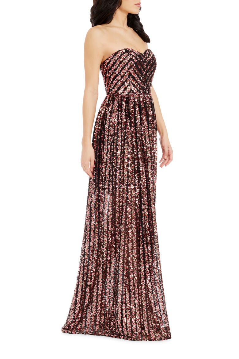 Audrina Sequin Strapless Gown, Alternate, color, RASPBERRY MULTI