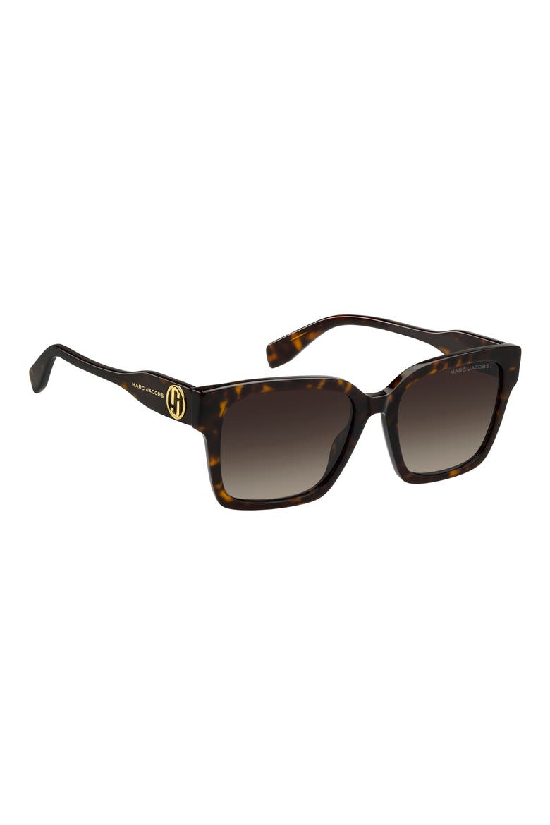 53mm Gradient Square Sunglasses, Alternate, color, HAVANA/ BROWN SF