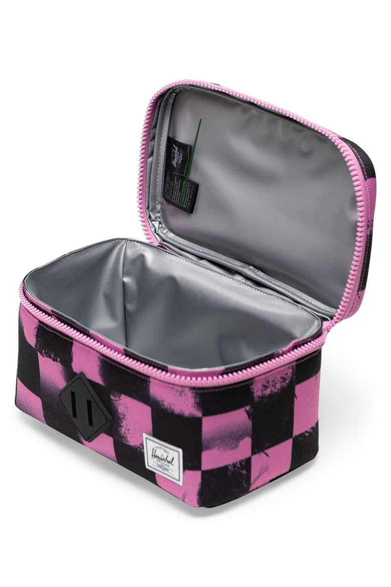 Kids' Heritage Lunch Bag, Alternate, color, STENCIL CHECKER OPERA MAUVE