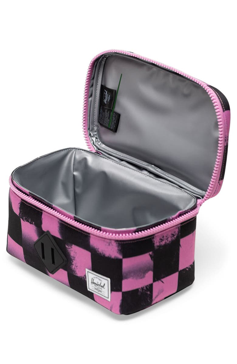 Herschel Supply Co. Kids' Heritage Lunch Bag, Alternate, color, Stencil Checker Opera Mauve