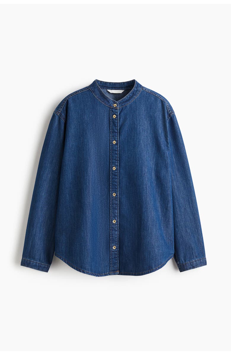 H&M Loose-fit Denim Shirt, Main, color, Dark Denim Blue