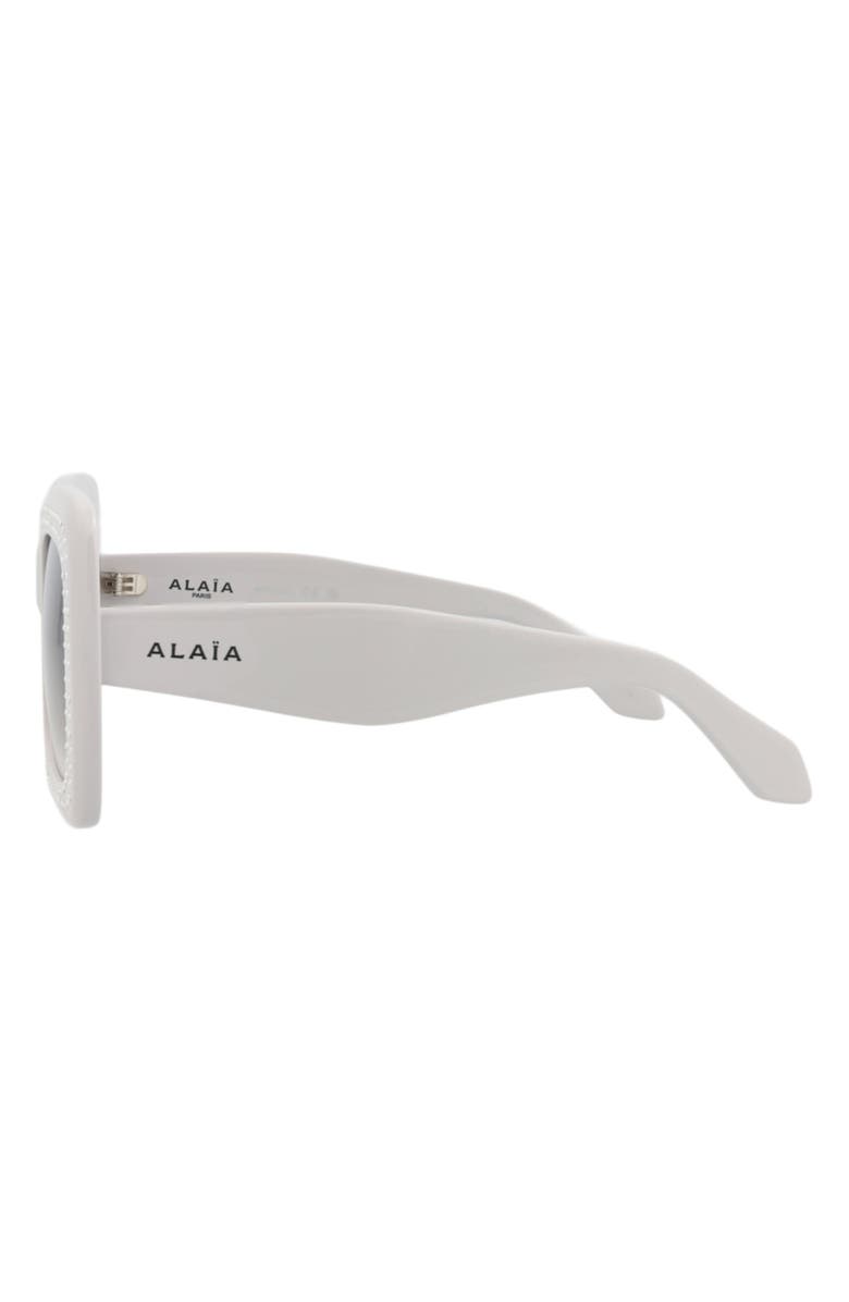 Alaïa 52mm Novelty Square Sunglasses, Alternate, color, Grey Grey Grey