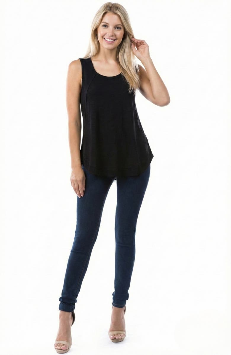 APNY Curve Hem Cotton Tank, Alternate, color, Black