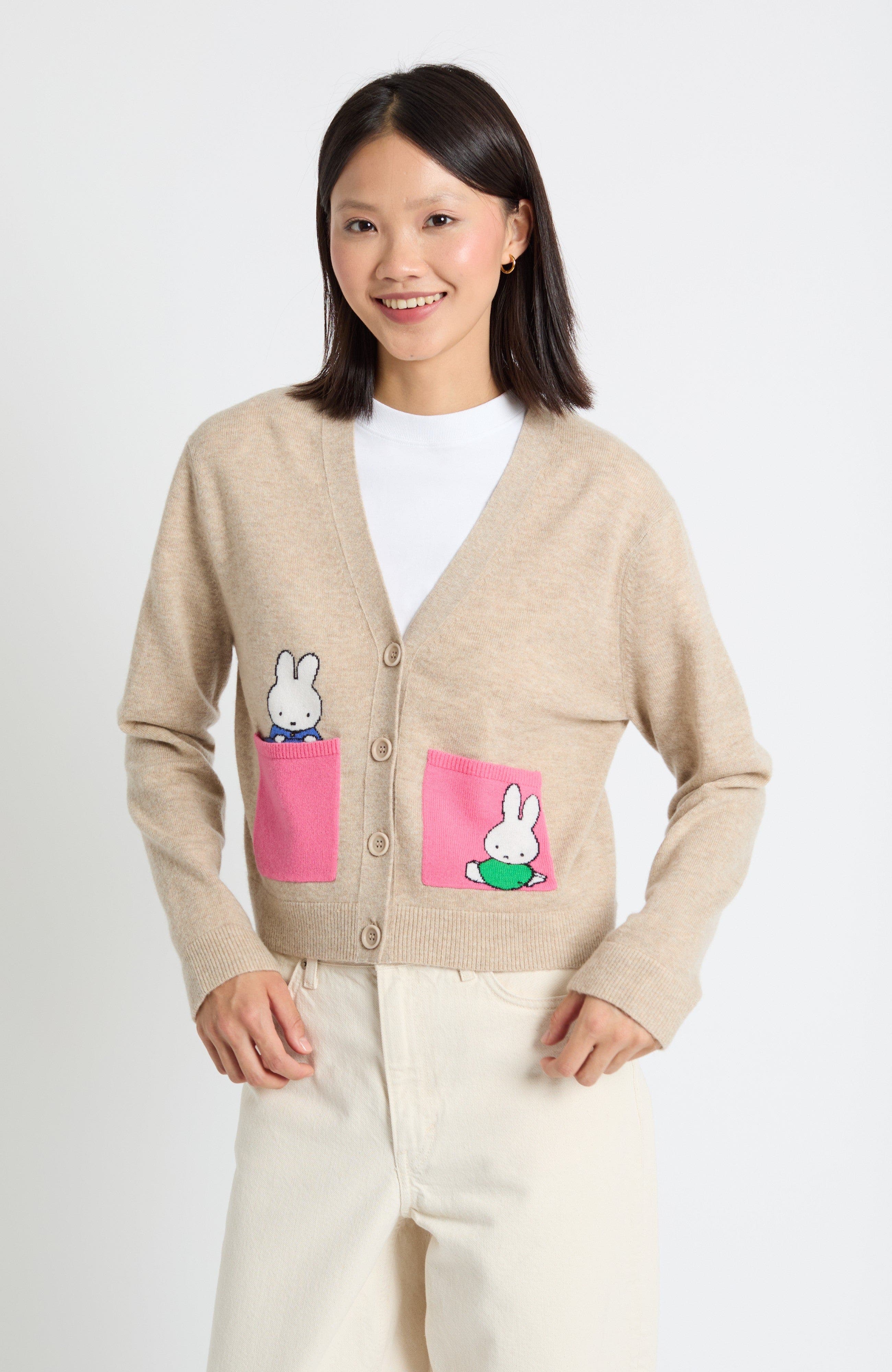 Wool-Cashmere Miffy Pocket Play Cardigan - image 3