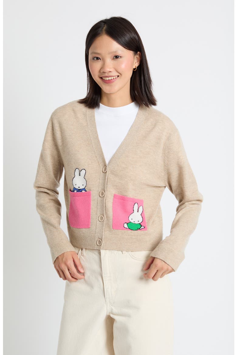 Wool-Cashmere Miffy Pocket Play Cardigan, Main, color, Soft Oat