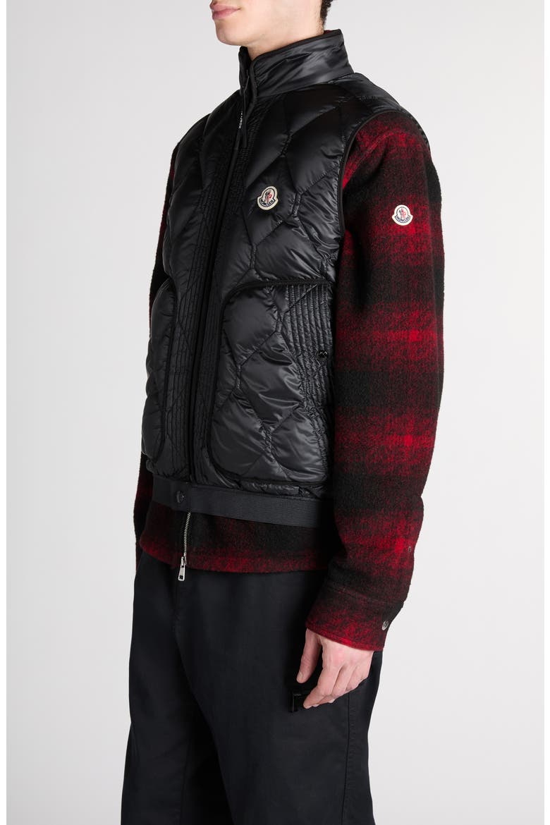Erelia Diamond Quilted Down Vest, Alternate, color, BLACK