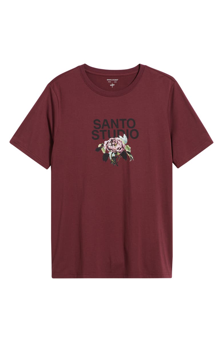 SANTO STUDIO Tempo Rose Cotton Blend T-Shirt, Alternate, color, Merlot