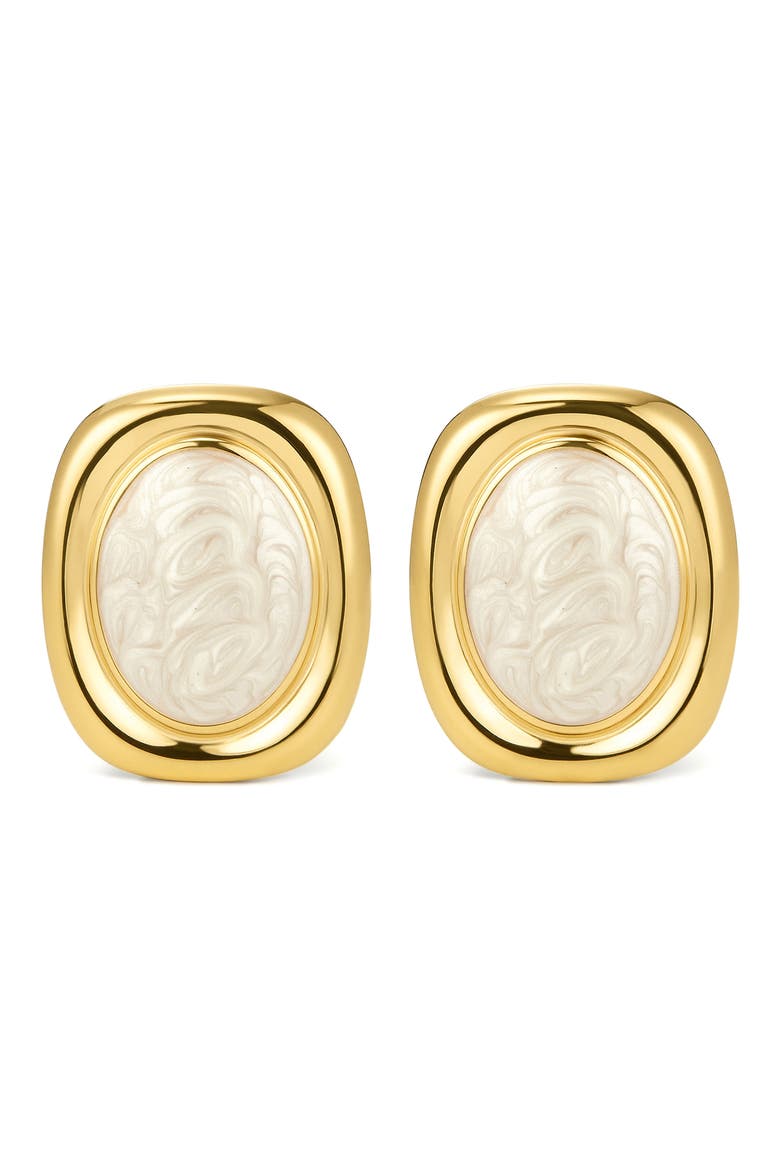 Bold Oval Statement Stud Earrings, Main, color, GOLD