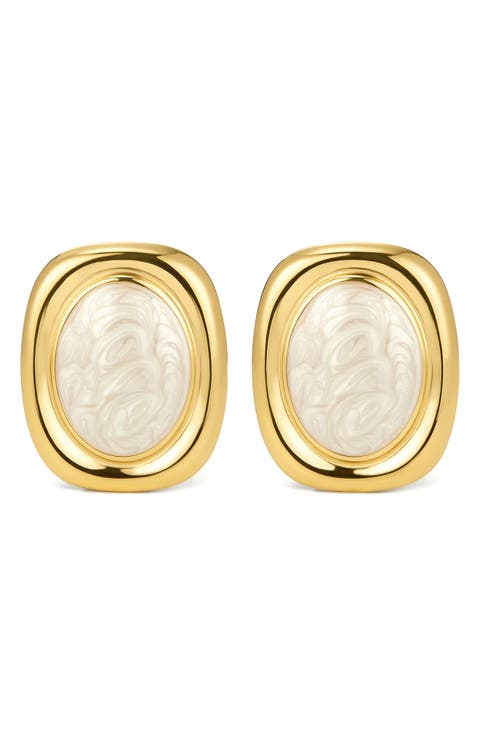 Bold Oval Statement Stud Earrings