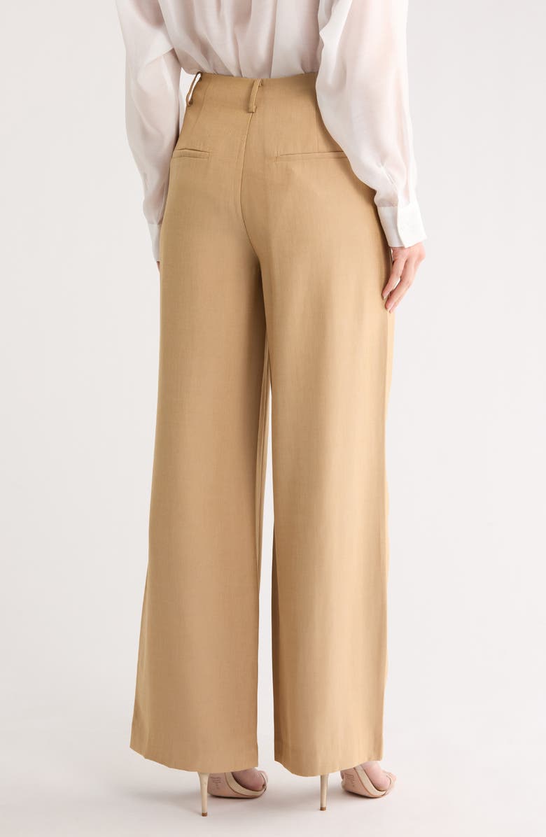 Lucy Paris Freddie Pleated Wide Leg Pants, Alternate, color, Camel