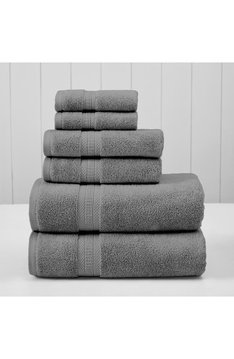 Modern Threads 6-Piece Towel Set, Alternate, color, Gray