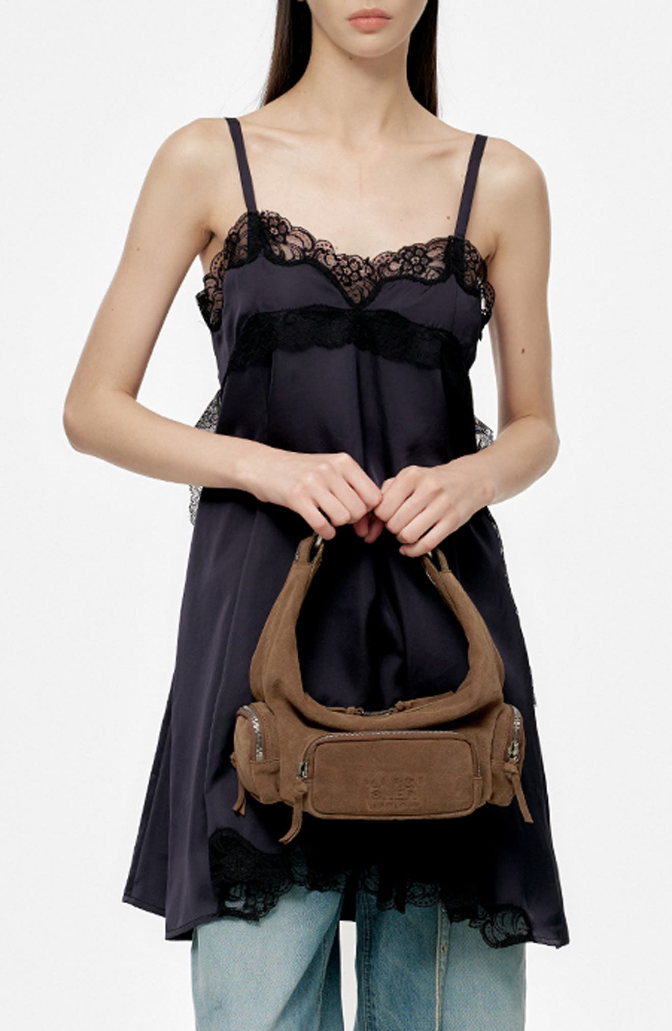 MARGESHERWOOD City Mini Suede Hobo Bag, Alternate, color, Cappuccino Suede