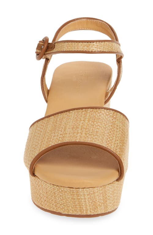 Chocolat Blu Gallo Ankle Strap Platform Sandal In Natural Raffia