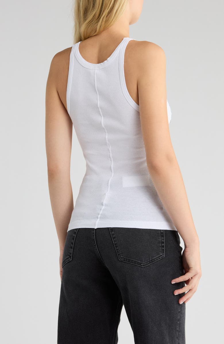 Re/Done CA Surf Cotton Rib Tank Top, Alternate, color, Optic White