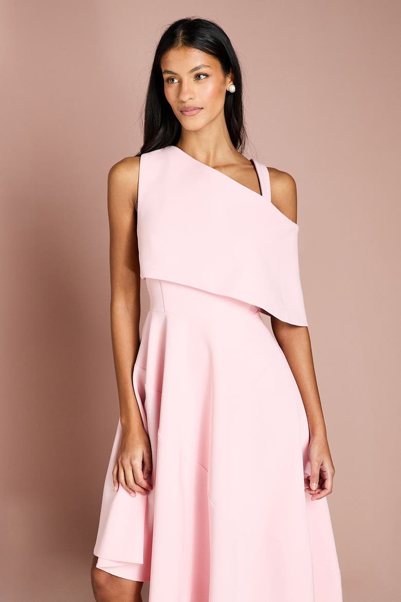 Petite Crepe Midi Dress, Alternate, color, Blush