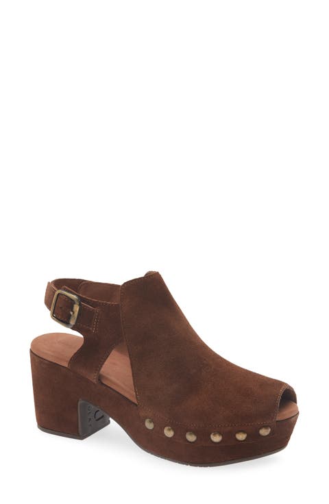 Galla Slingback Peep Toe Platform Clog