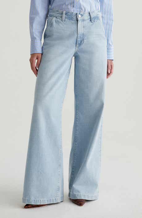 AG Stella Mid Rise Wide Leg Palazzo Jeans