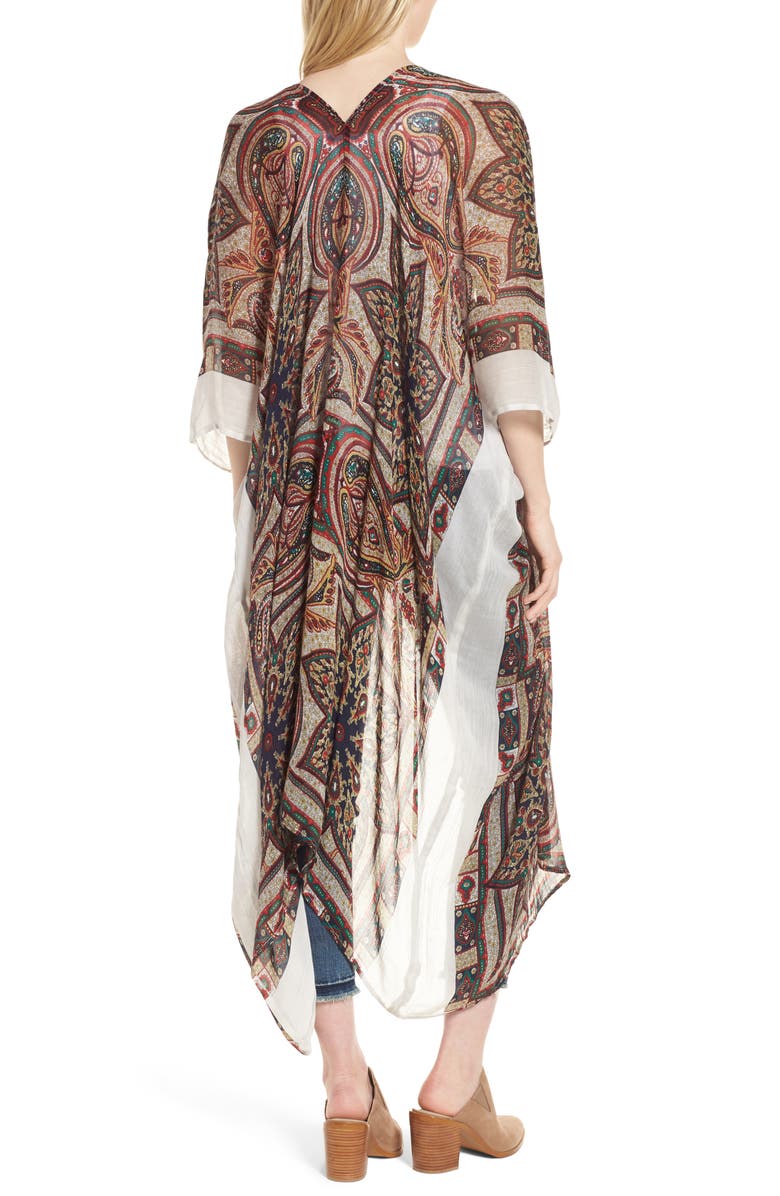 Sole Society Paisley Print Kimono, Alternate, color,