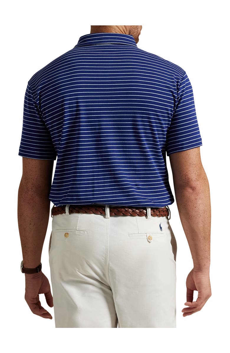 Polo Ralph Lauren Big & Tall Striped Soft Touch Polo Shirt, Alternate, color, Royal And Blue