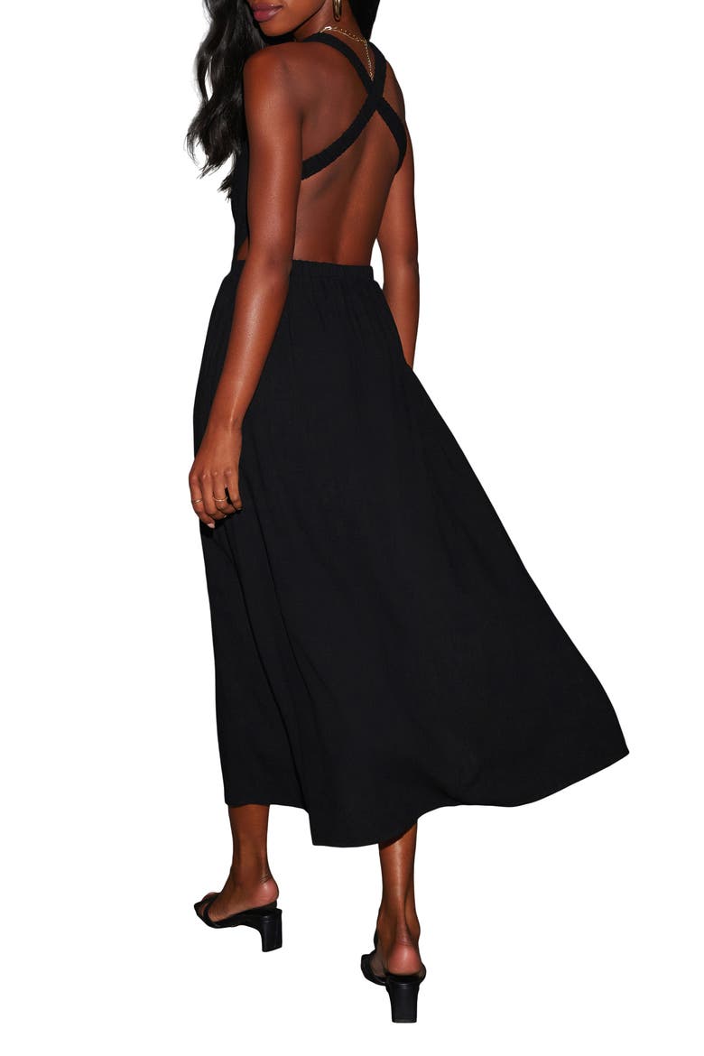 Alma Sleeveless A-Line Dress, Alternate, color, BLACK