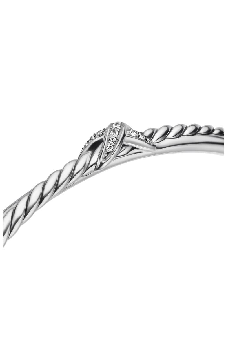 Petite X Center Station Bracelet with Pavé Diamonds, Alternate, color, DIAMOND/ SILVER