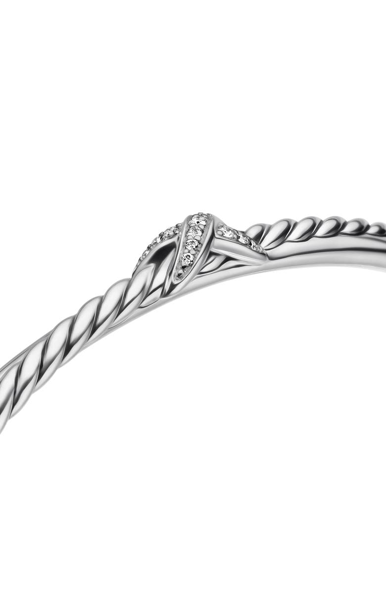David Yurman Petite X Center Station Bracelet with Pavé Diamonds, Alternate, color, Diamond/ Silver