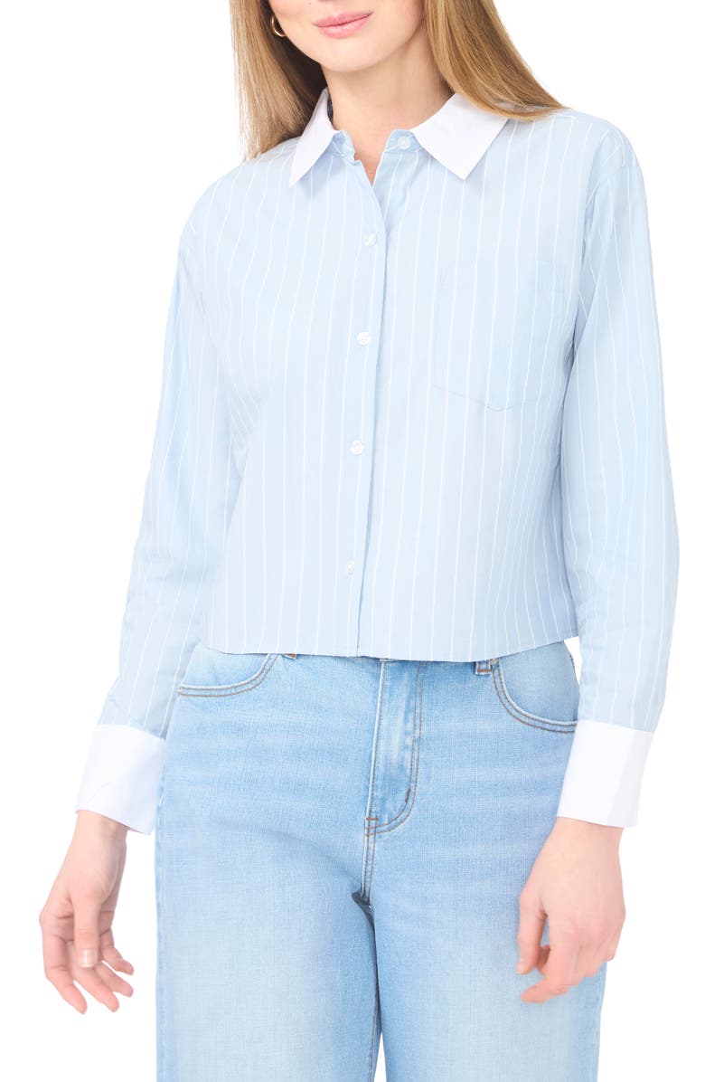 1.STATE Stripe Long Sleeve Button-Up Shirt, Main, color, Blue Denim