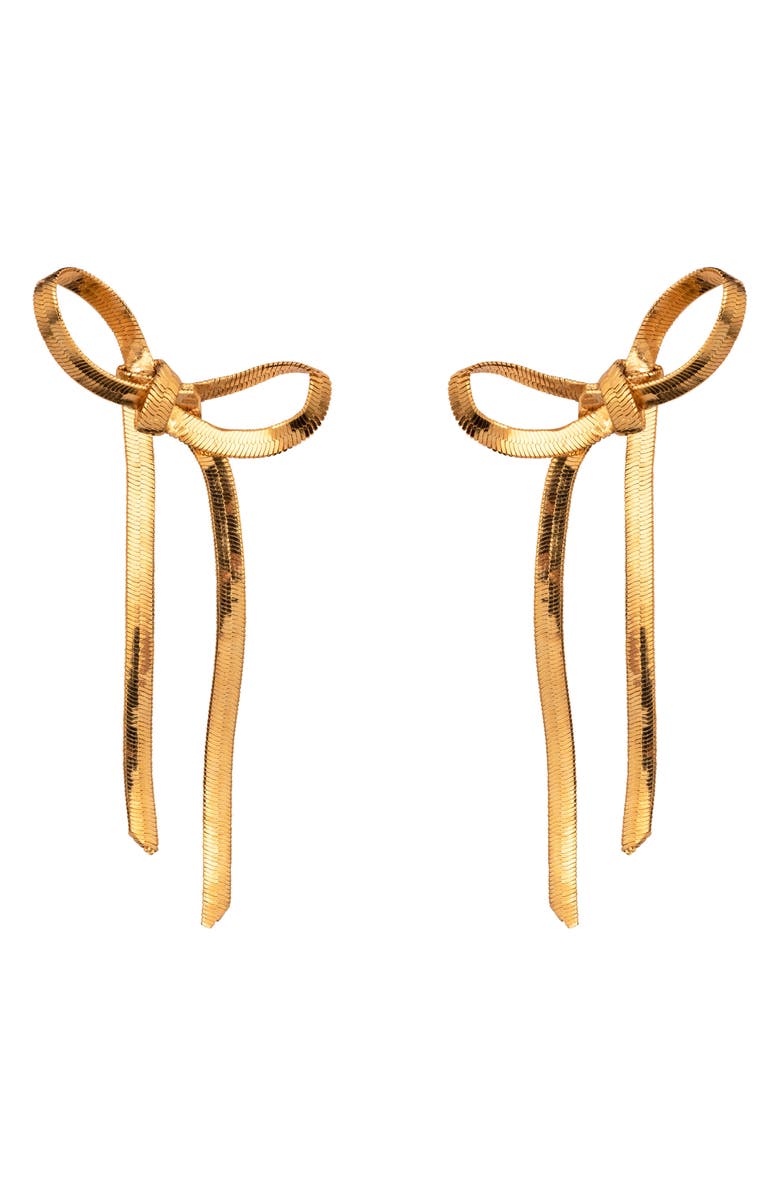 Jennifer Behr Gretta Bow Drop Earrings, Main, color, Gold