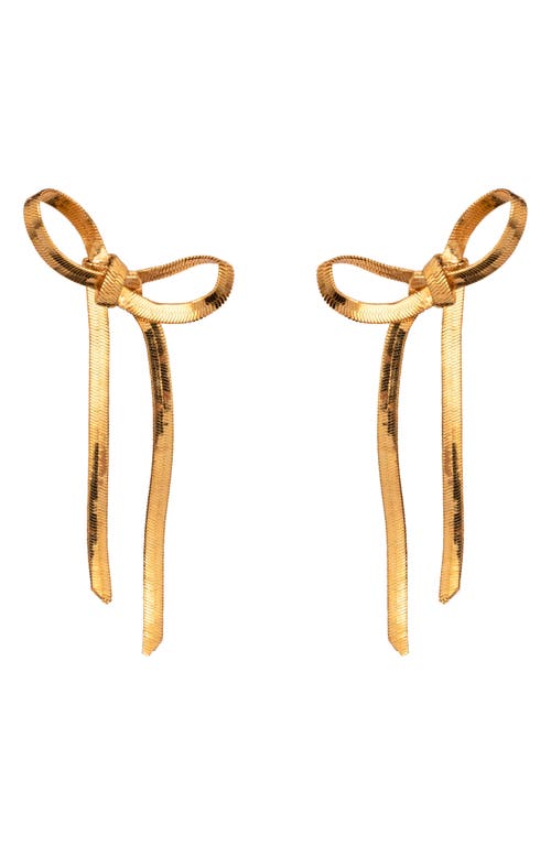 Jennifer Behr Gretta Bow Drop Earrings In Gold