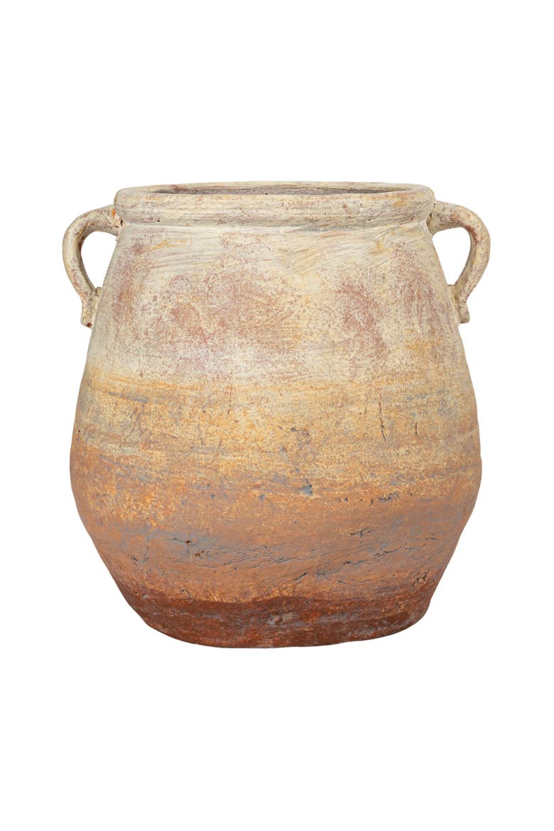 Whitewashed Terra-cotta Urn, Alternate, color, Beige