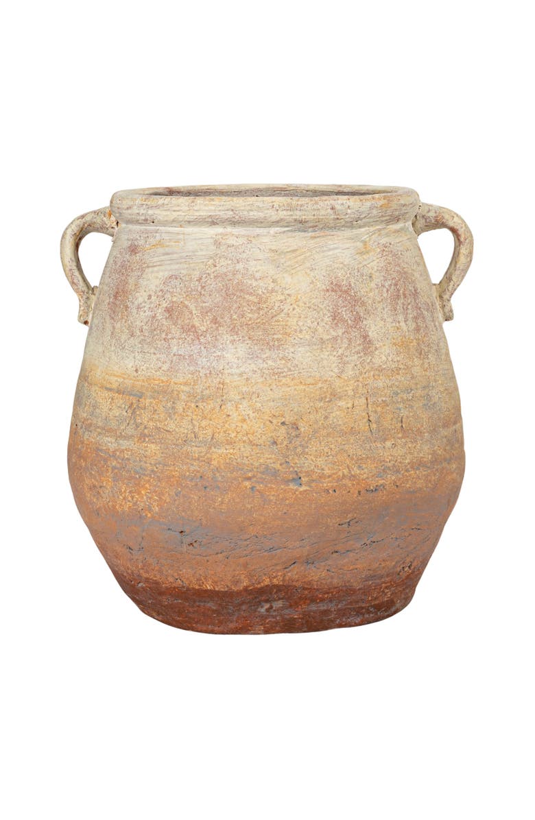 Storied Home Whitewashed Terra-cotta Urn, Alternate, color,