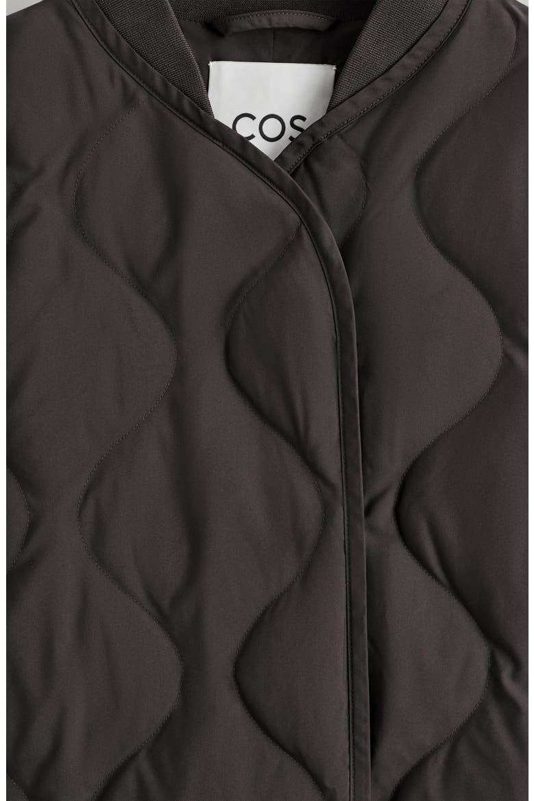 Oversize Quilted Down & Feather Jacket, Alternate, color, BROWN DARK