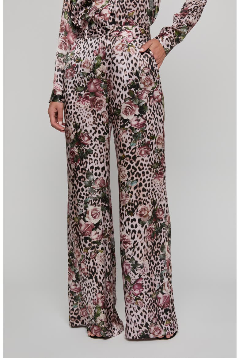Pilar Silk Wide Leg Pants, Main, color, MULTI SMALL ROSE CHEETAH