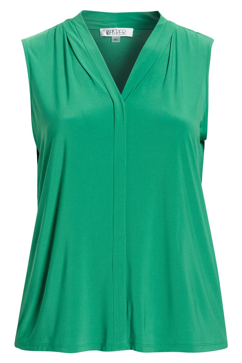 Pleat Front Sleeveless Top, Alternate, color, LUSH GREEN