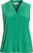 KASPER Pleat Front Sleeveless Top